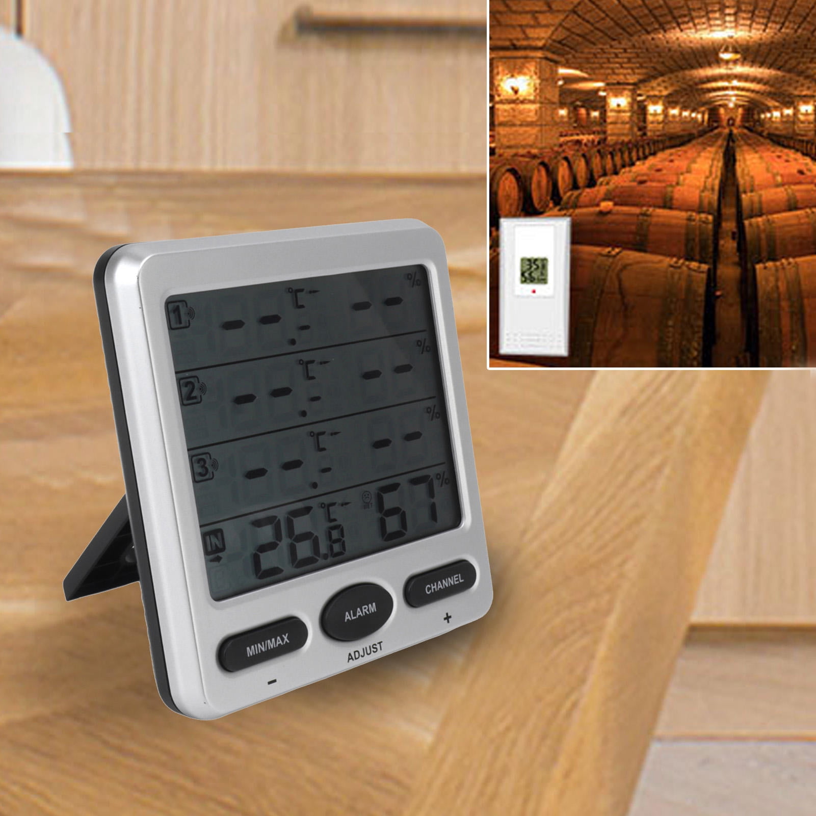 BIMZUC Wireless Thermohygrometer – 3‑Remote Sensors, High‑Precision Indoor/Outdoor Temp & Humidity Monitor, Smart Record, Portable