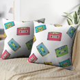 thumbnail image 3 of LALILO Throw Pillow Covers With Plastic Music Tape Doodle Colorful Cushion Cover 18" x 18", 2 Pack, 3 of 6