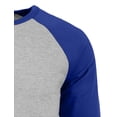 thumbnail image 4 of J. METHOD Men's 3/4 Sleeve Baseball Crewneck Tshirt Top Raglan Jersey T Shirt NEMT06 HEATH/BLU S, 4 of 5