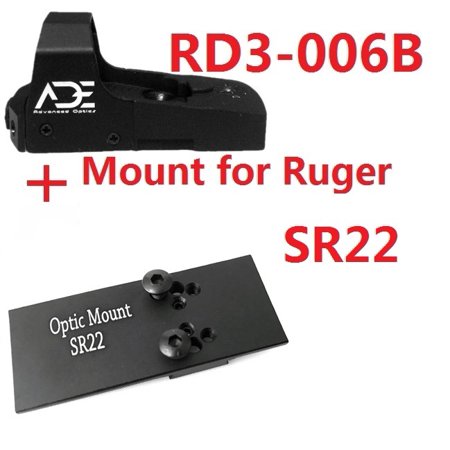 Ade Advanced Optics RD3-006B GREEN Dot Reflex red Sight Pistol for Ruger SR22 with (Best Red Dot Sight Ruger Mark Iii)