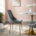 thumbnail image 2 of Bowery Hill 19" Modern Performance Velvet Dining Chair in Gray, 2 of 7