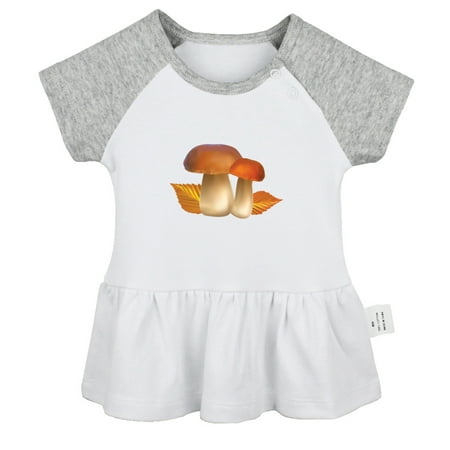 

Nature Mushroom Pattern Dresses For Baby Newborn Babies Skirts Infant Princess Dress 0-24M Kids Graphic Clothes (Gray Raglan Dresses 6-12 Months)