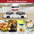 thumbnail image 4 of Moclever 1800W Electric Infrared Dual Burner, Electric Hot Plate Portable Countertop Burner with 7.5” & 6.3” Glass Cooktop Stepless, White, 4 of 14