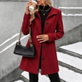 thumbnail image 6 of Vixolx Womens Mid Length Wool Blend Coat Stand Collar Single Breasted Overcoat with Slant Pockets Fall Winter Casual Office, 6 of 8