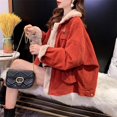 thumbnail image 1 of Nueva chaqueta de invierno de pana y terciopelo para mujer 2022, abrigos gruesos y cálidos de gran tamaño para mujer, chaquetas coreanas de lana de cordero con cremallera para mujer, 1 of 6