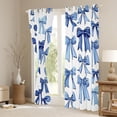 thumbnail image 3 of Homewish Ribbon Bow Knot Blackout Curtains Set of 2 (52x84 Each),Cartoon Bowtie Window Curtains,White Blue Curtains and Drapes For Girl,Breathable Home Decor, 3 of 6