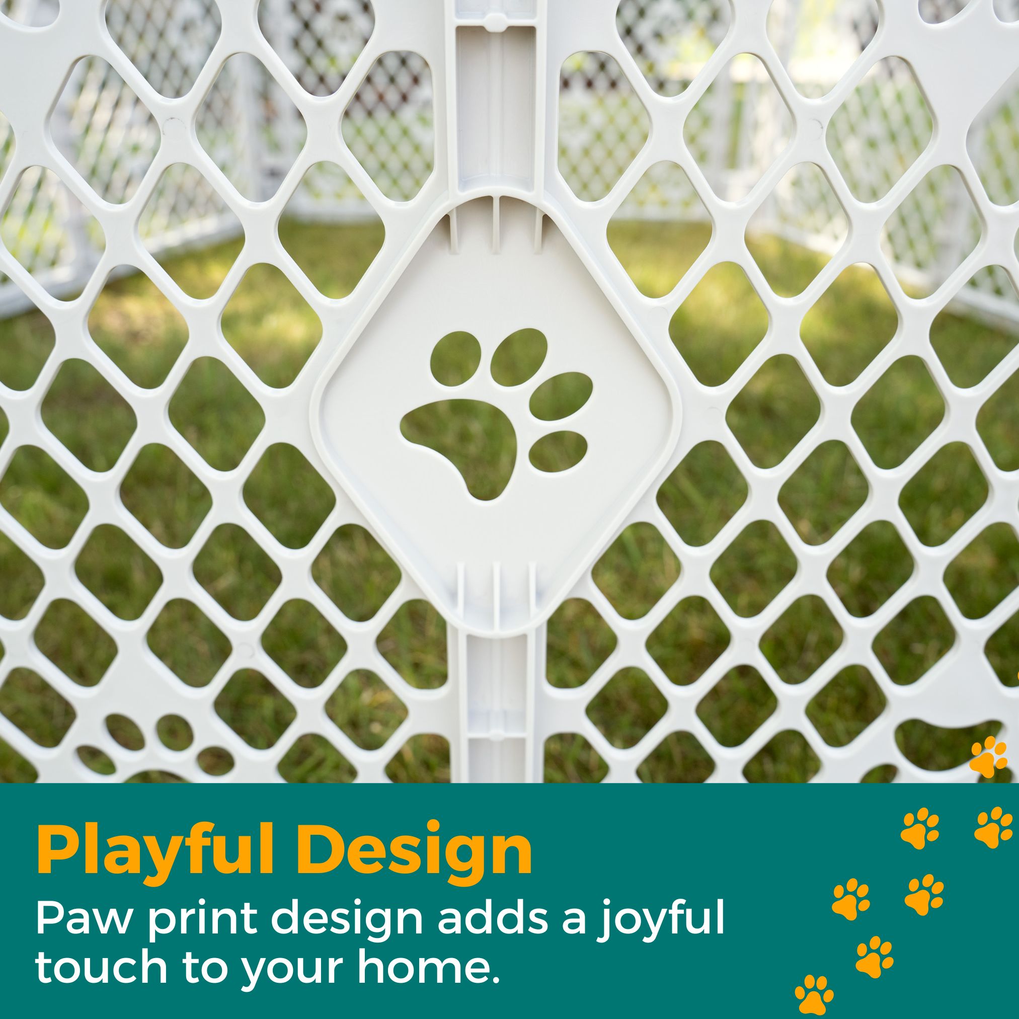 MyPet Paws Petyard 6-Panel Plastic Indoor and Outdoor Playpen for Dogs, Gray