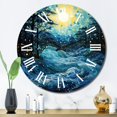 thumbnail image 3 of Designart "River Majestic Cascade painting" Abstract Oversized Wall Clock, 3 of 5