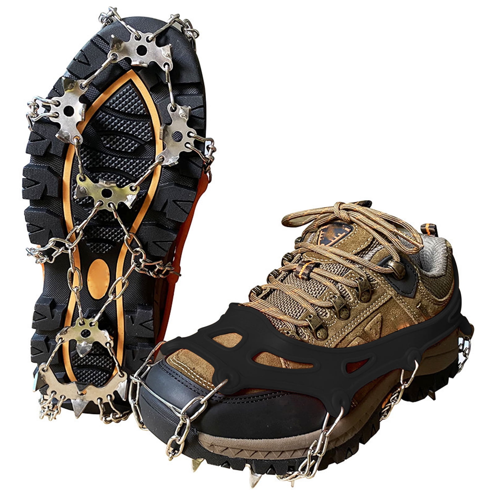 Crampons Ice Snow Grips Traction Cleats Shoes Grips with 19 Spikes for Medium 