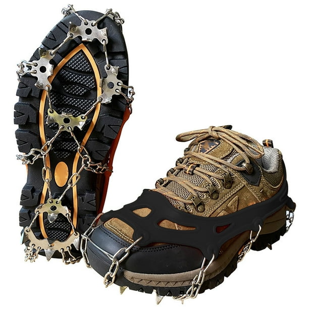 TB&W 19 Teeth Traction Spikes Crampons, Ice Snow Grips Cleats Anti Slip for  Women Men 