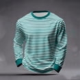 thumbnail image 2 of USNSM (S-5XL)Mens Plus Size Striped Long Sleeve Shirts Color Block Casual Long Sleeve Crewneck Sweatshirts Spring Summer Basic Pullover Blue XXXXXL, 2 of 6