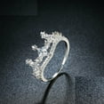 thumbnail image 2 of HeartsAndYou 2ct Princess Cut Moissanite Engagement Ring for Women 18k White Gold over Silver Unique Crown Design, 2 of 9
