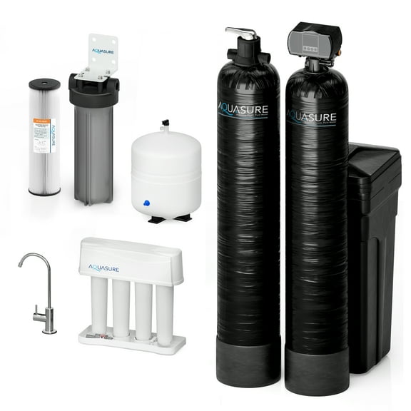 Aquasure Signature Elite Whole House Water Treatment System with 32,000 Grain Water Softener