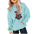 thumbnail image 5 of Mercatoo Girls Boys Santa Graphic Hoodie Long Sleeve Pullover Winter Warm Christmas Holiday Sweatshirt Tops Sweater with Pocket, 5 of 5