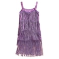 thumbnail image 7 of Gyratedream Kids Sleeveless Sequin Tassel Dress Little Girls Dance Wear Party Latin Rumba Dance Dress, 7 of 7