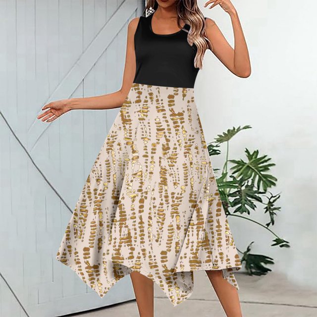 WILLBEST Vestido De Verano Para Mujer, Informal, Fluido, Floral, Elegante, Chaleco Largo