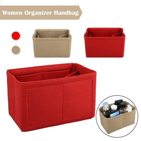 Tote Handbags Red EEEKit Felt Insert Bag Purse Organizer Insert Bag in Bag Organizer, Felt Bag organizer, Handbag & Tote Shaper, For Speedy Neverfull Tote, Beige, Red ()