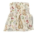 thumbnail image 2 of Plush Easter Blanket Cute Bunny Easter Egg Flower Leaves Throw Blanket for Couch Lightweight Soft and Warm Throws Blankets for Sofa Bed Living Room in Spring 40"x28", 2 of 3