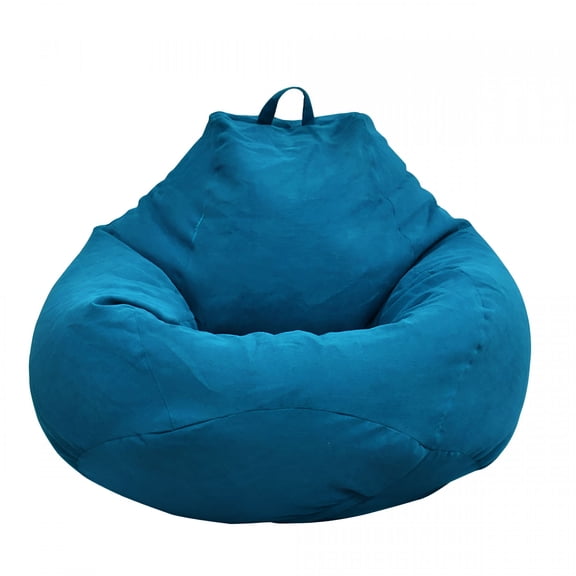 LAMIRO Bean Bag Chair Cover,Large Bean Bag Chair Sofa Couch Cover Without Filler Lazy Lounger High Chair With Three Side Pockets Blue 31.5*35.5in