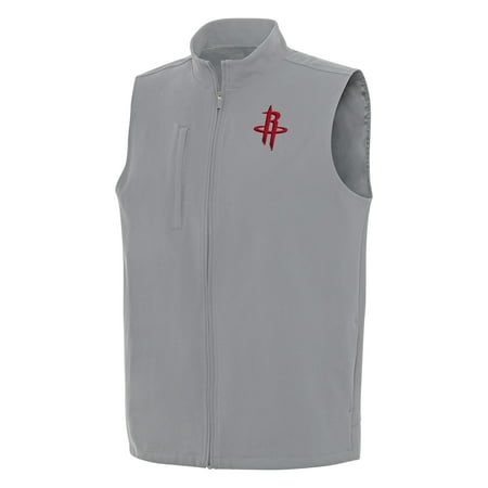 Men s Antigua Gray Houston Rockets Regard Full-Zip Vest Men s Antigua Gray Houston Rockets Regard Full-Zip Vest