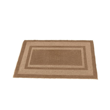 - Plush Two-Toned Double Border Tufted Rug with Ski-Resistant Backing, Home Decor Accent for Any Room, 20
