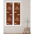 thumbnail image 2 of Window Privacy Film Fall Buffalo Plaid Stained Glass Window Film Decorative Sun Block Window Cover Thanksgiving Orange Check Farmhouse Window Clings Static Adhesive Sticker for Bathroom 17.7"x78.7", 2 of 7