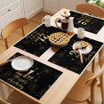 thumbnail image 5 of Placemat Set of 6 Happy Birthday Placemats for Dining Table Gift Gold Washable Table Mats for Kitchen and Party Decor Indoor & Outdoor Use, 5 of 8