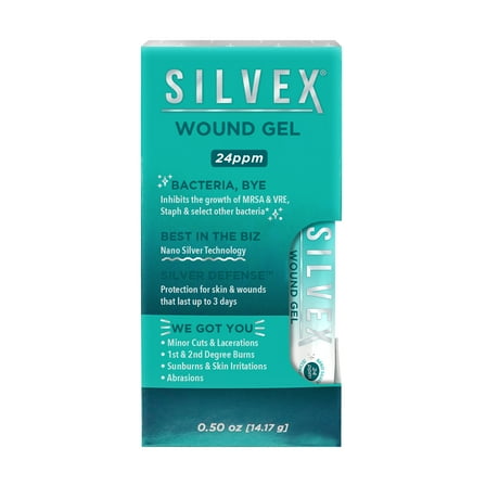 Silvex Wound Gel 0.5oz by Be Smart Get Prepared.  Antimicrobial, for Burns, Sunburns, Skin Irritations, and Abrasions