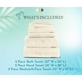 thumbnail image 6 of 100% Cotton Bath Towels - 6 Piece Set, Extra Soft & Fluffy, Hotel Bath Towel Set - 2 Bathroom Towels, 2 Hand Towels & 2 Washcloths - Ivory, 6 of 9