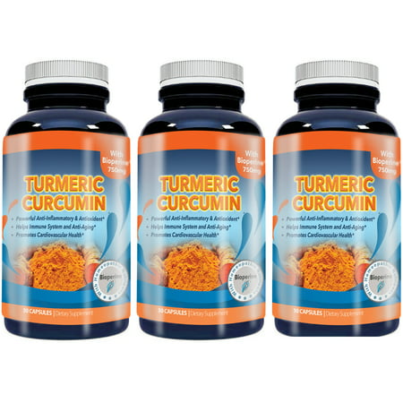 Totally Products Turmeric Curcumin Extract 95-percent Curcuminoids (3 Bottles of 60 Capsules)