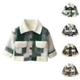 thumbnail image 3 of KAUOD Boys Fleece Lined Plaid Jackets Button Front Pockets Flannel Collar Coats Kids Toddler Long Sleeve Fuzzy Warm Outwear, 3 of 5