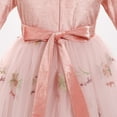 thumbnail image 6 of IDOPIP Flower Girls Dress Fall Winter Long Sleeve Embroidery Velvet Tutu Dress Wedding Pageant Ball Gown, 6 of 10