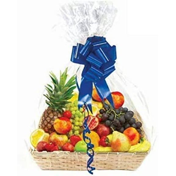 Clear Basket Bags, Large Clear Cellophane Wrap for Baskets & Gifts 30"x 40" 1.5 Mil Thick (10 Pack) clear 10 Count (Pack of 1)