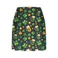 thumbnail image 3 of Tnhcen Women's Saint Patrick's Day Tennis Skirt High Waist 4 Way Stretch Built - in Shorts Running Skirt Yoga Skirt Moisture Wicking Athletic Skirt for Sports Workout Green Shamrock Print, 3 of 5
