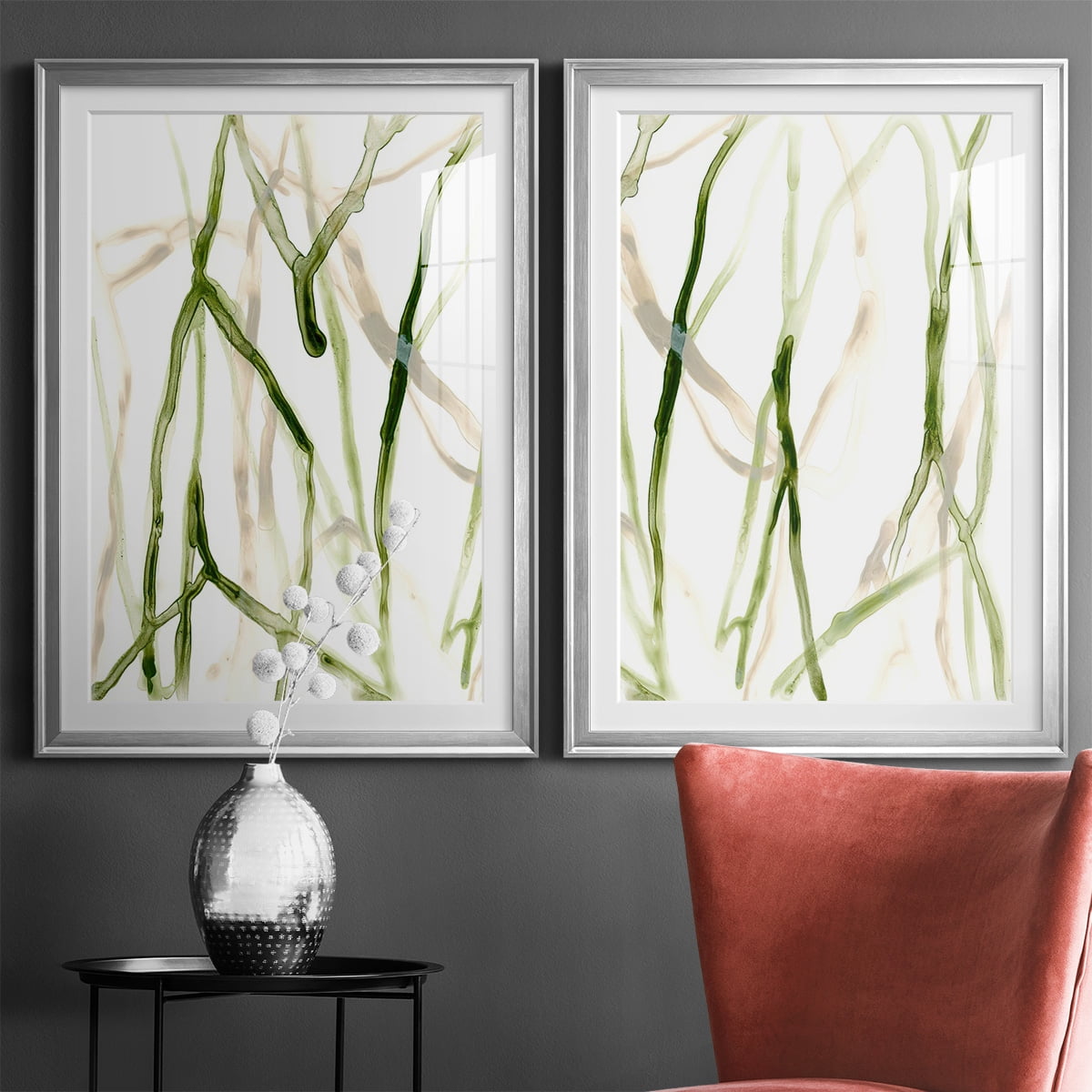 Wexford Home Runnel VII Premium Framed Print, 30.5" x 42.5" - Ready to Hang, Silver (Set of 2)