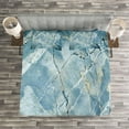thumbnail image 3 of Ambesonne Marble Print Quilted Bedspread Set 3 Pcs, Granite Stone, King Size, Pale Blue Grey, 3 of 3