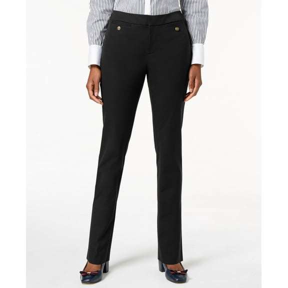 Charter Club Slim Leg Pants Deep Black 10