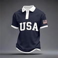 thumbnail image 2 of CONROSES 4Th Of July Men's Short Sleeve Polo Shirts Patriotic Usa Flag Graphic Collared Independence Day Polo Shirt for Men Casual Golf Shirts, 2 of 3