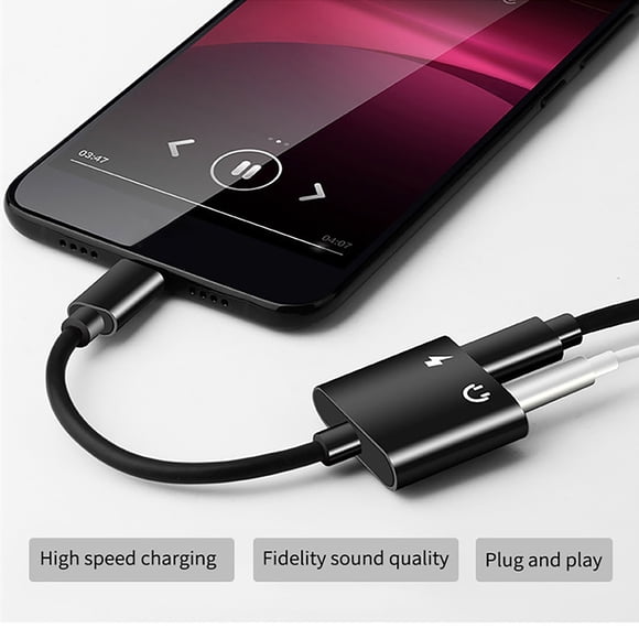EGNMCR 2-in-1 Type-C to 3.5mm Headphone Jack Adapter Earphone Aux Audio &Charge Adapter Adapter line