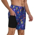 thumbnail image 2 of Vsdgher Ice Hockey Players With Puck for Mens Swim Trunks with Compression Liner Swim Shorts Swim Suits Board Shorts-3X-Large, 2 of 6