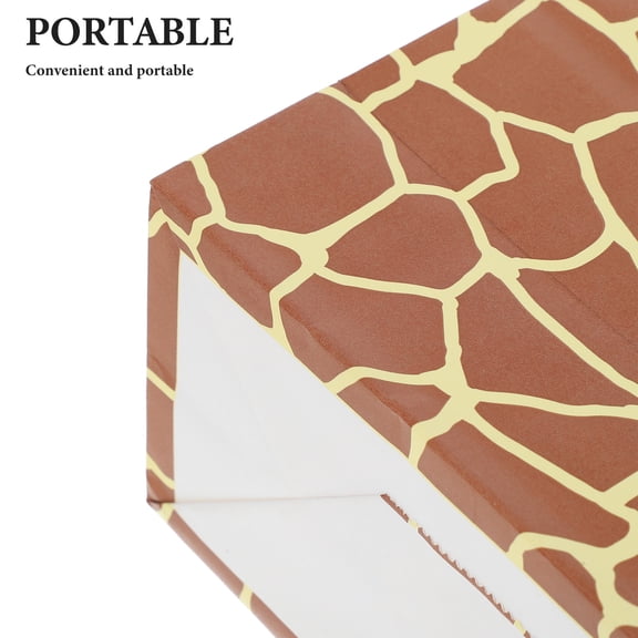 ELAYARD 12Pcs Animal Print Brown Paper Favor Bags Durable Handles for Birthday Party Decoration