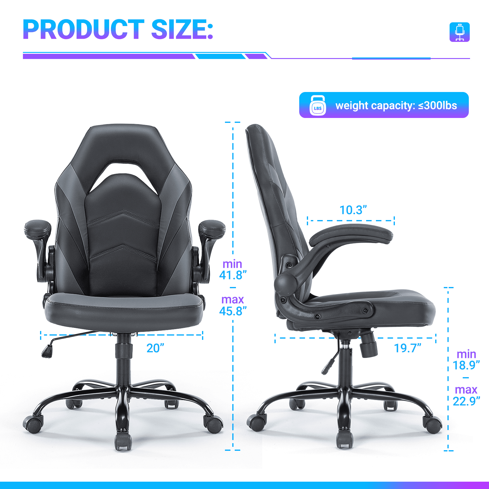 MAYEERTY Video Game Chairs with S-shaped backrest,Gamer Chair for Adults, 300lb Capacity, Racing Style Computer Chair with Ergonomic Lumbar Support, Gaming Chairs for Teens