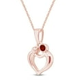 thumbnail image 2 of AFFY Round Simulated Garnet Mom Love Heart Pendant Necklace 14K Rose Gold over Silver, 2 of 5