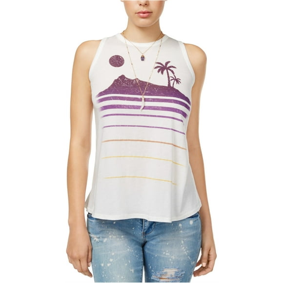 Carbon Copy Womens Split Back Tank Top, White, Large