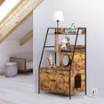 thumbnail image 6 of Cat Litter Box Enclosure Furniture, Hidden Cat House with Storage Shelves & Charging Station, 2-Tier Indoor Cat Litter Cabinet with Sisal Scratching Area, Large 46.5"H for Bedroom Living Room Laundry, 6 of 6