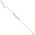 thumbnail image 2 of 14K Two-Tone Gold bracelet Themed Two Tone Puffed LOVE Heart & diamond-cut Hearts, 2 of 4