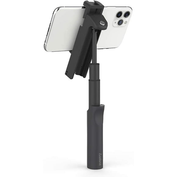 The 7-in-1 Adonit V-Grip with Multi-Angled Adjustable Stand, Selfie Stick, Bluetooth Shutter Remote, Universal Cold Shoe Mount,1/4" Screw Thread, and More for iPhone, Android, and Smartphones - Black