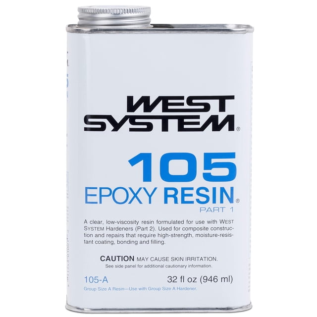 Resina epoxídica West System 105-A Transparente Amarillo Pálido