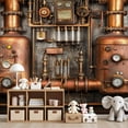 thumbnail image 7 of Peel and Stick Wallpaper Wall Murals Antique Steampunk Retro Vintage Old Metal Gear 69"H x 96"W Removable Wall Paper Self-Adhesive Wall Decor for Bedroom Living Room Nursery, 7 of 7