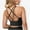 Black, variant on Women's Scoop Neck Cropped Rib Knit Seamless Criss Cross Back Sports Bra-Medium, Brown